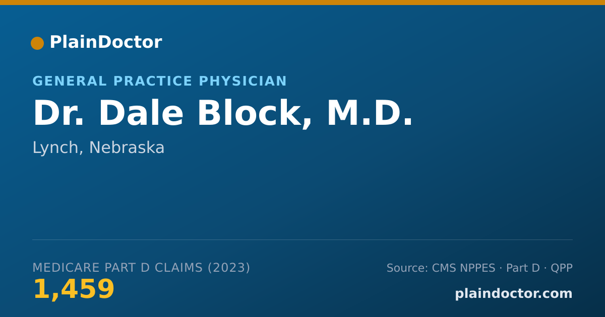 Shareable card for Dale Block, M.D. - General Practice Physician, Lynch, NE