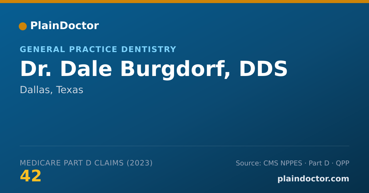 Shareable card for Dale Burgdorf, DDS - General Practice Dentistry, Dallas, TX