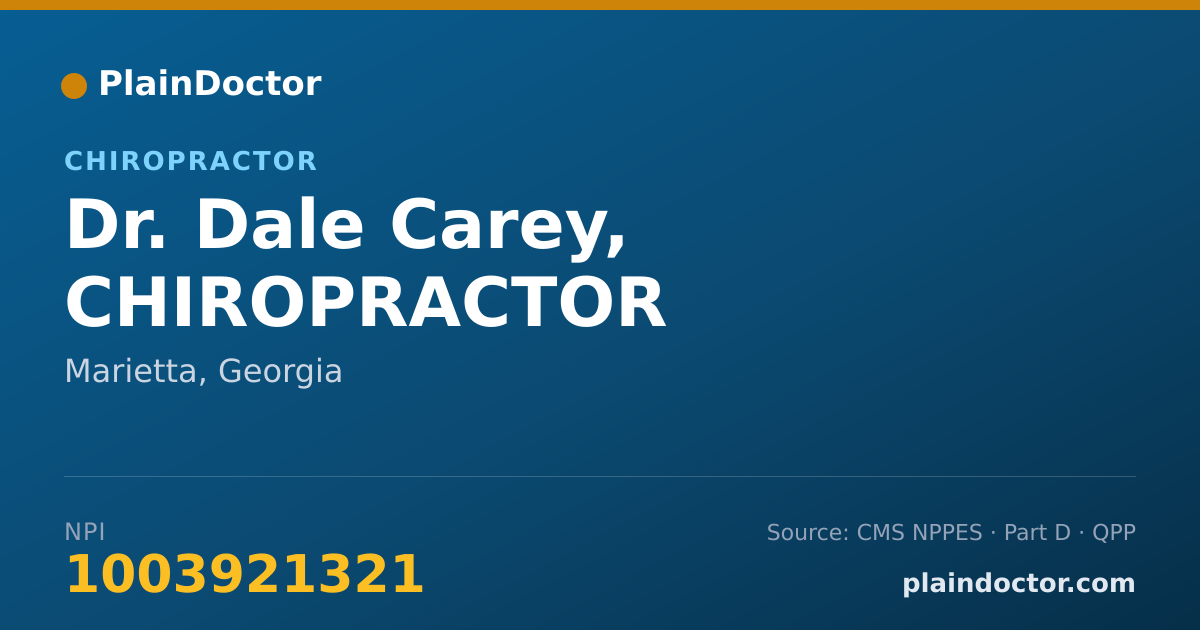 Shareable card for Dale Carey, CHIROPRACTOR - Chiropractor, Marietta, GA
