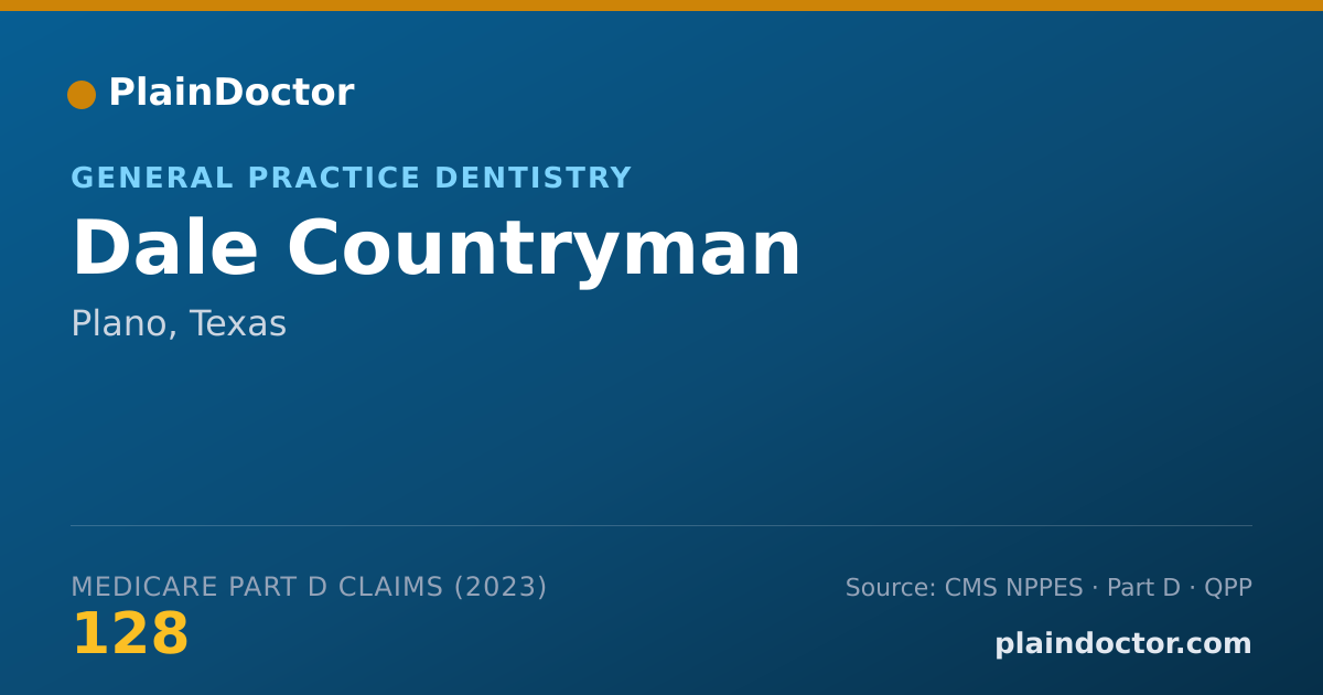 Shareable card for Dale Countryman - General Practice Dentistry, Plano, TX