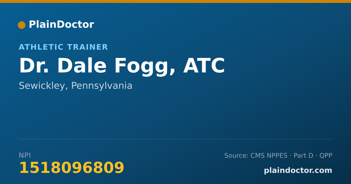 Shareable card for Dale Fogg, ATC - Athletic Trainer, Sewickley, PA