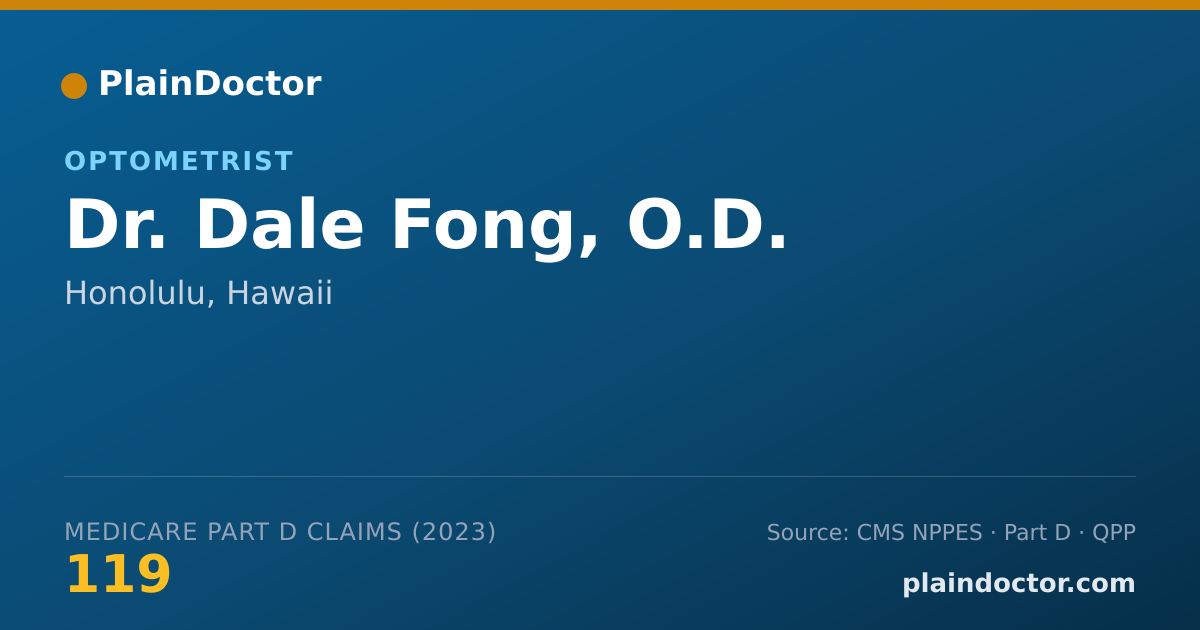 Shareable card for Dale Fong, O.D. - Optometrist, Honolulu, HI