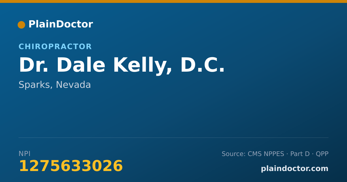 Shareable card for Dale Kelly, D.C. - Chiropractor, Sparks, NV