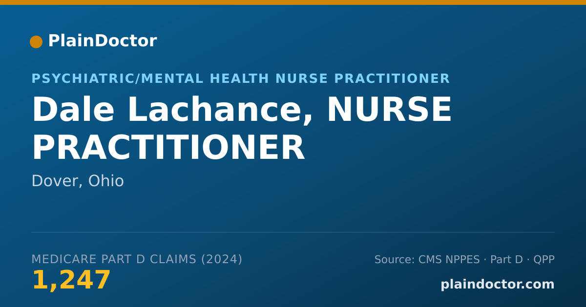 Shareable card for Dale Lachance, NURSE PRACTITIONER - Psychiatric/Mental Health Nurse Practitioner, Dover, OH