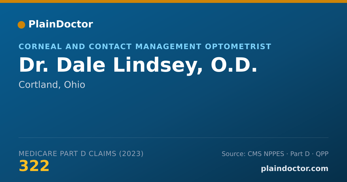Shareable card for Dale Lindsey, O.D. - Corneal and Contact Management Optometrist, Cortland, OH