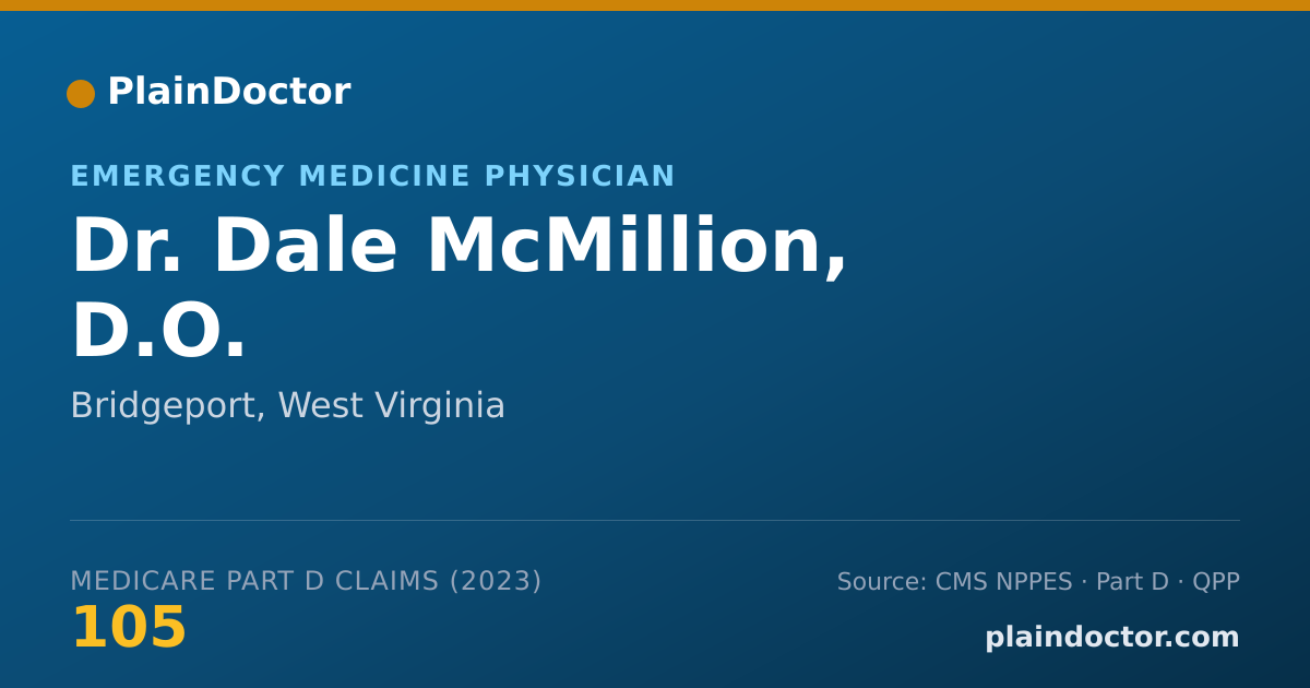 Shareable card for Dale McMillion, D.O. - Emergency Medicine Physician, Bridgeport, WV