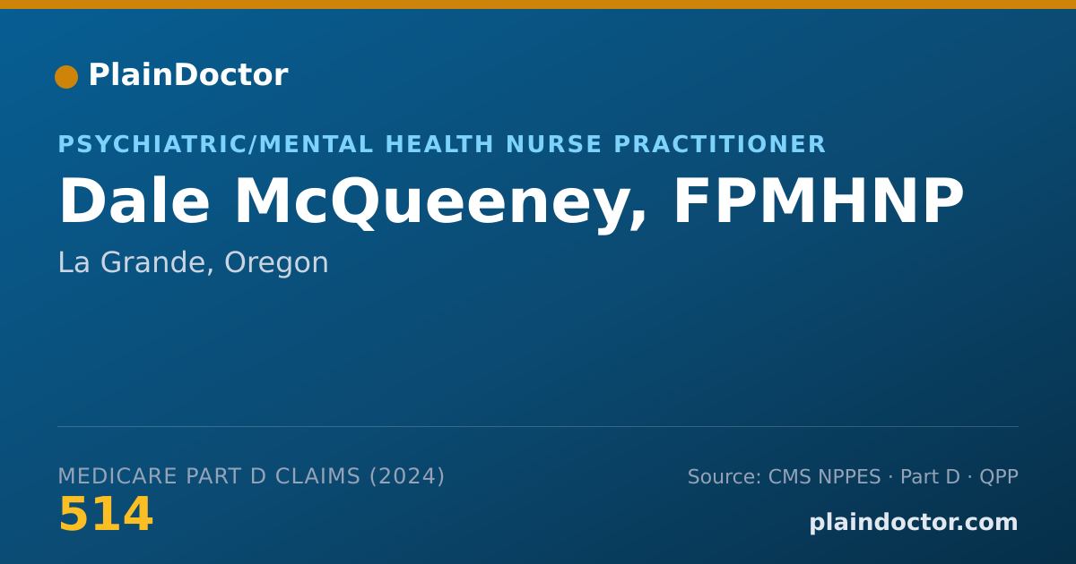 Shareable card for Dale McQueeney, FPMHNP - Psychiatric/Mental Health Nurse Practitioner, La Grande, OR