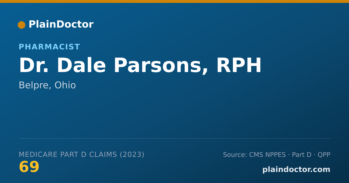 Shareable card for Dale Parsons, RPH - Pharmacist, Belpre, OH