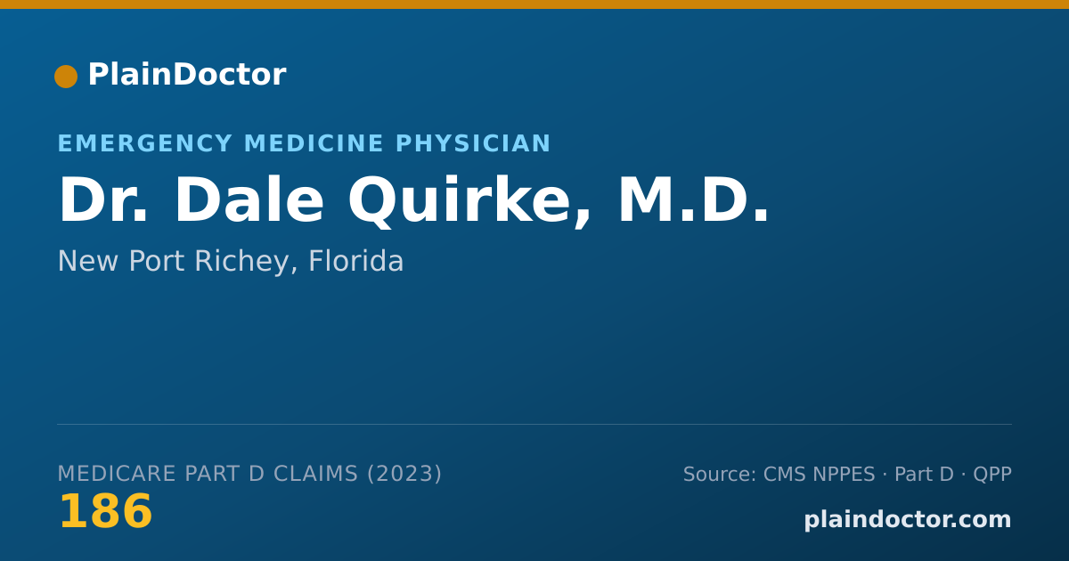 Shareable card for Dale Quirke, M.D. - Emergency Medicine Physician, New Port Richey, FL