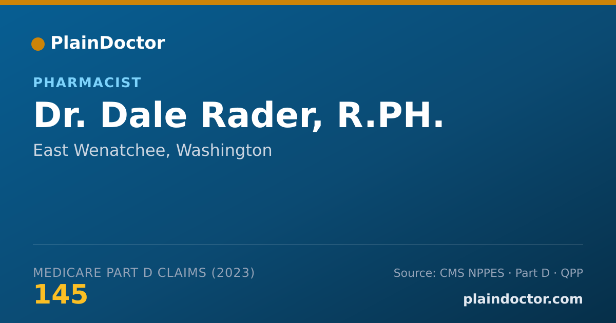 Shareable card for Dale Rader, R.PH. - Pharmacist, East Wenatchee, WA