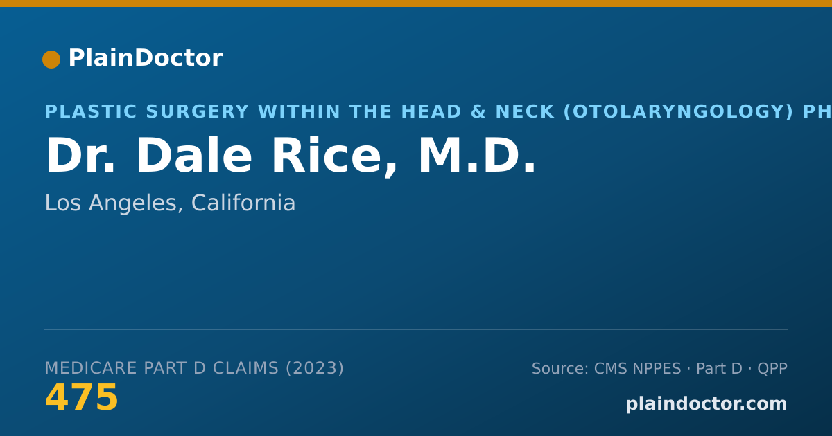 Shareable card for Dale Rice, M.D. - Plastic Surgery within the Head & Neck (Otolaryngology) Physician, Los Angeles, CA