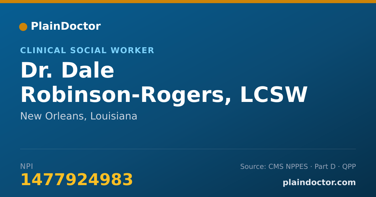 Shareable card for Dale Robinson-Rogers, LCSW - Clinical Social Worker, New Orleans, LA