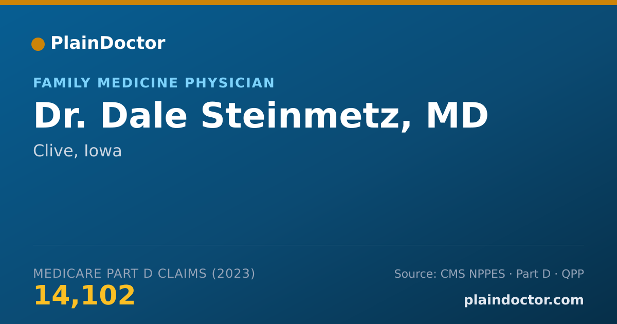 Shareable card for Dale Steinmetz, MD - Family Medicine Physician, Clive, IA