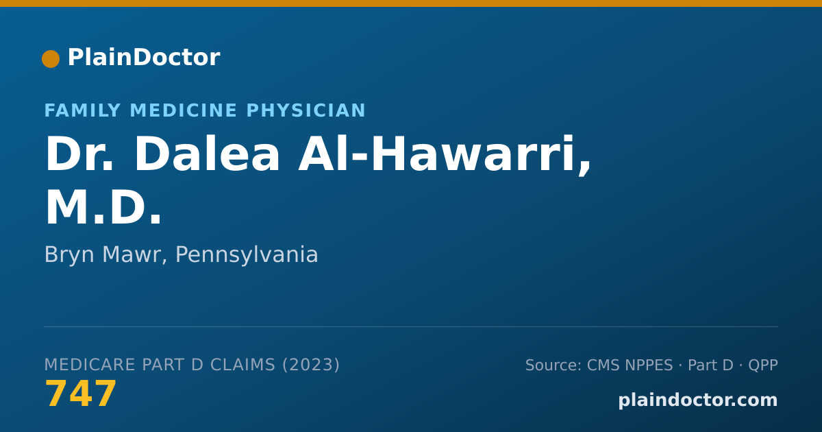 Shareable card for Dalea Al-Hawarri, M.D. - Family Medicine Physician, Bryn Mawr, PA