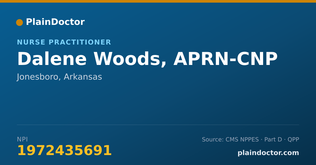 Shareable card for Dalene Woods, APRN-CNP - Nurse Practitioner, Jonesboro, AR