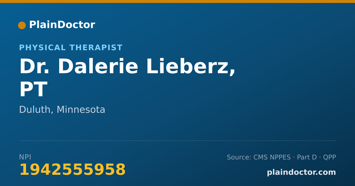 Shareable card for Dalerie Lieberz, PT - Physical Therapist, Duluth, MN