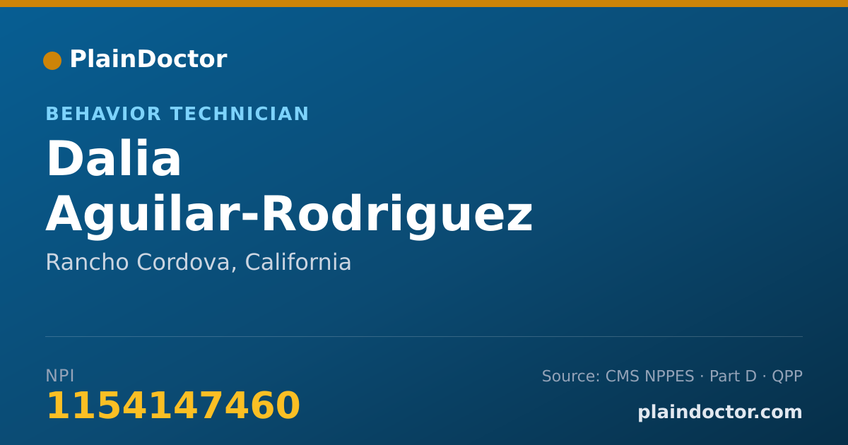 Shareable card for Dalia Aguilar-Rodriguez - Behavior Technician, Rancho Cordova, CA