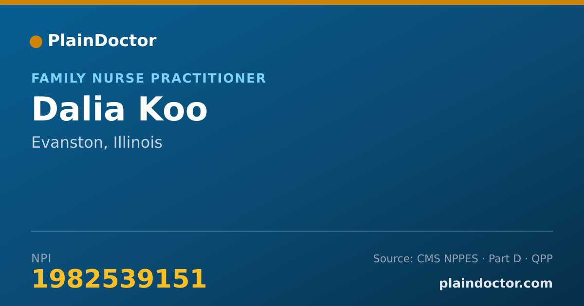Shareable card for Dalia Koo - Family Nurse Practitioner, Evanston, IL