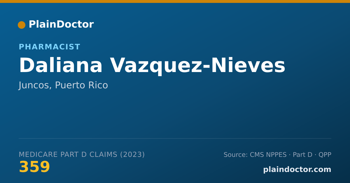 Shareable card for Daliana Vazquez-Nieves - Pharmacist, Juncos, PR