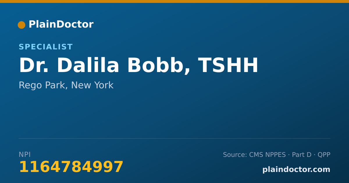 Shareable card for Dalila Bobb, TSHH - Specialist, Rego Park, NY