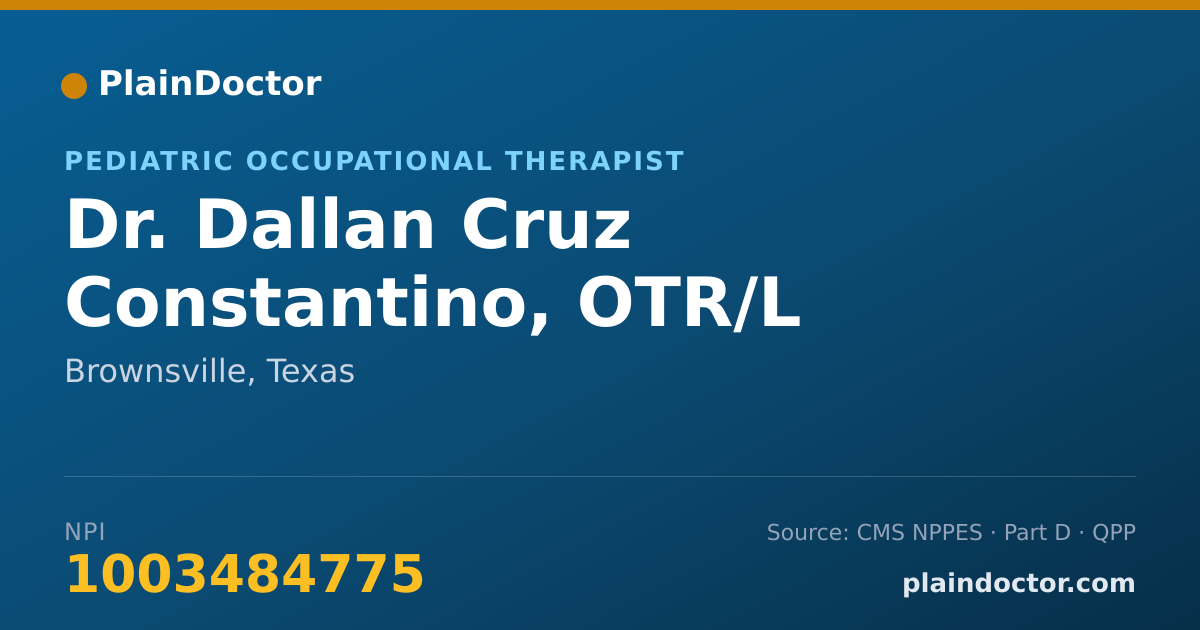 Shareable card for Dallan Cruz Constantino, OTR/L - Pediatric Occupational Therapist, Brownsville, TX