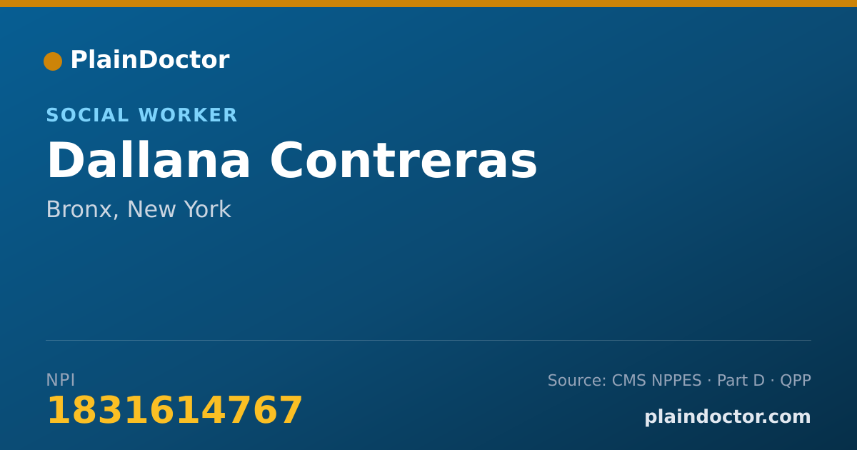 Shareable card for Dallana Contreras - Social Worker, Bronx, NY
