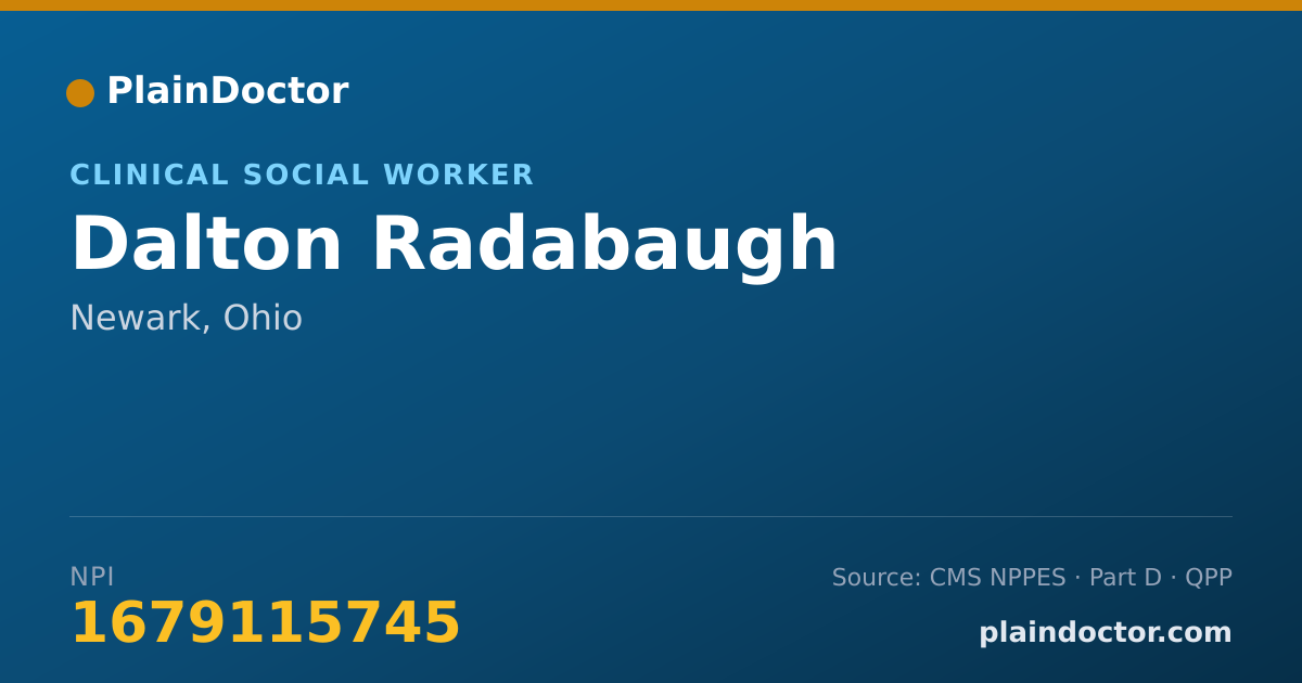 Shareable card for Dalton Radabaugh - Clinical Social Worker, Newark, OH