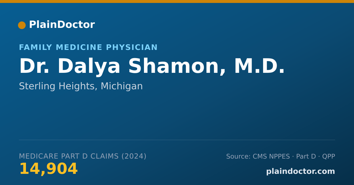Shareable card for Dalya Shamon, M.D. - Family Medicine Physician, Sterling Heights, MI