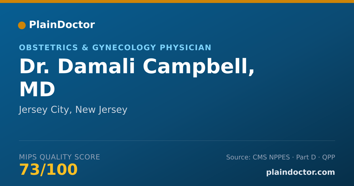 Shareable card for Damali Campbell, MD - Obstetrics & Gynecology Physician, Jersey City, NJ
