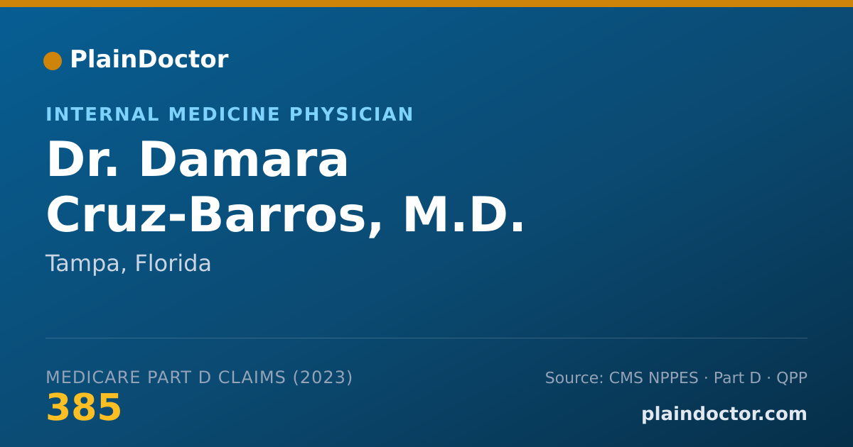 Shareable card for Damara Cruz-Barros, M.D. - Internal Medicine Physician, Tampa, FL