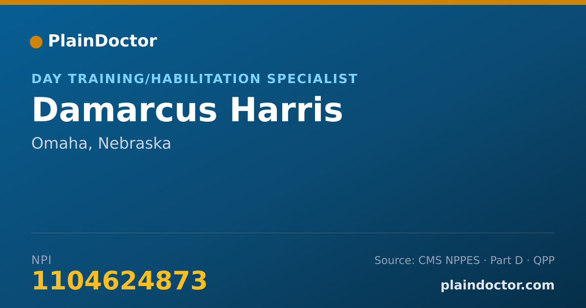 Shareable card for Damarcus Harris - Day Training/Habilitation Specialist, Omaha, NE