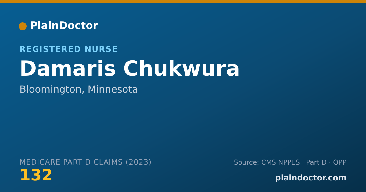 Shareable card for Damaris Chukwura - Registered Nurse, Bloomington, MN