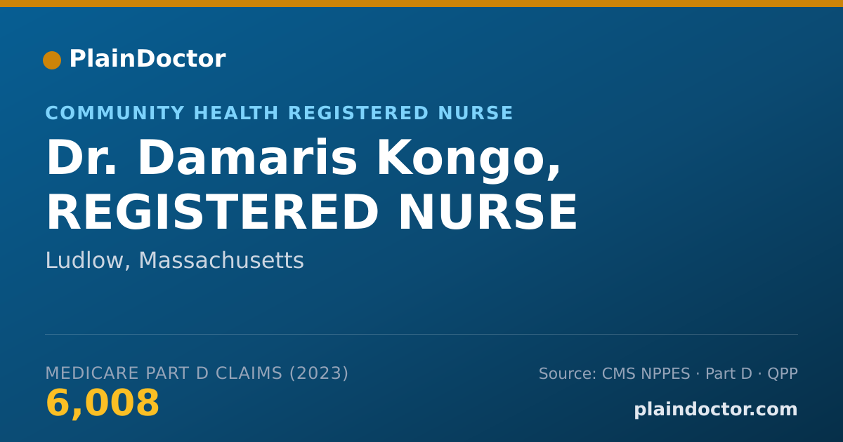 Shareable card for Damaris Kongo, REGISTERED NURSE - Community Health Registered Nurse, Ludlow, MA