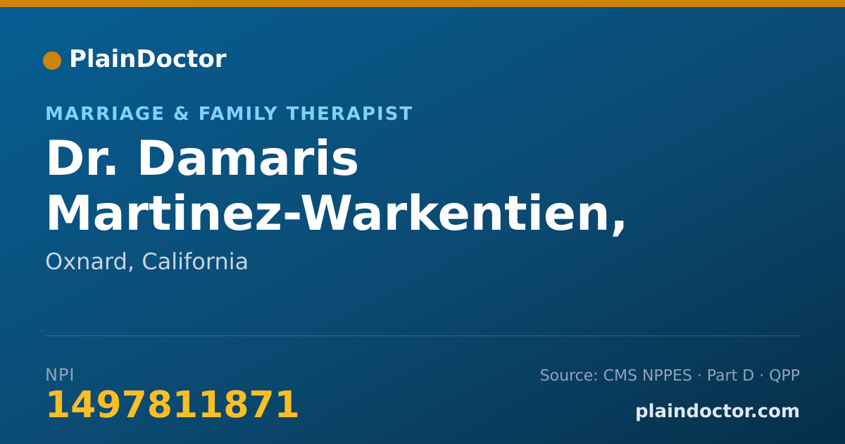Shareable card for Damaris Martinez-Warkentien, M.F.T. - Marriage & Family Therapist, Oxnard, CA