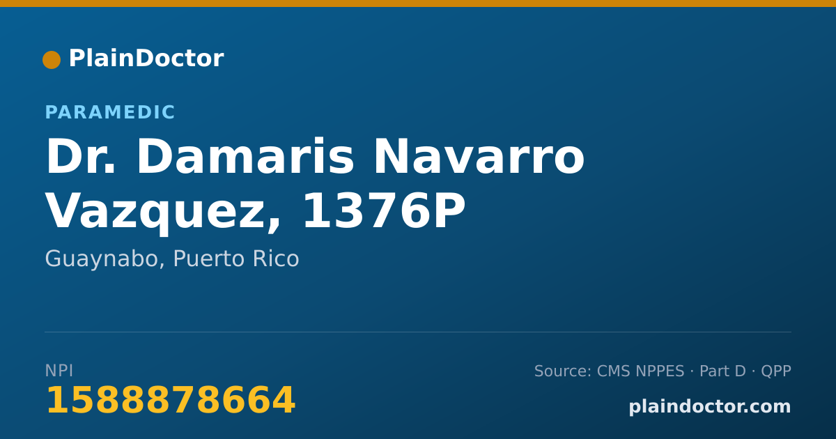Shareable card for Damaris Navarro Vazquez, 1376P - Paramedic, Guaynabo, PR