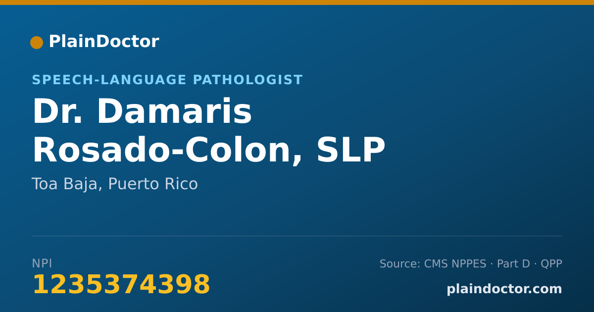 Shareable card for Damaris Rosado-Colon, SLP - Speech-Language Pathologist, Toa Baja, PR