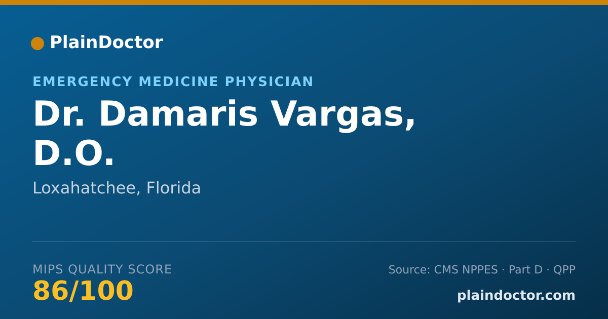 Shareable card for Damaris Vargas, D.O. - Emergency Medicine Physician, Loxahatchee, FL