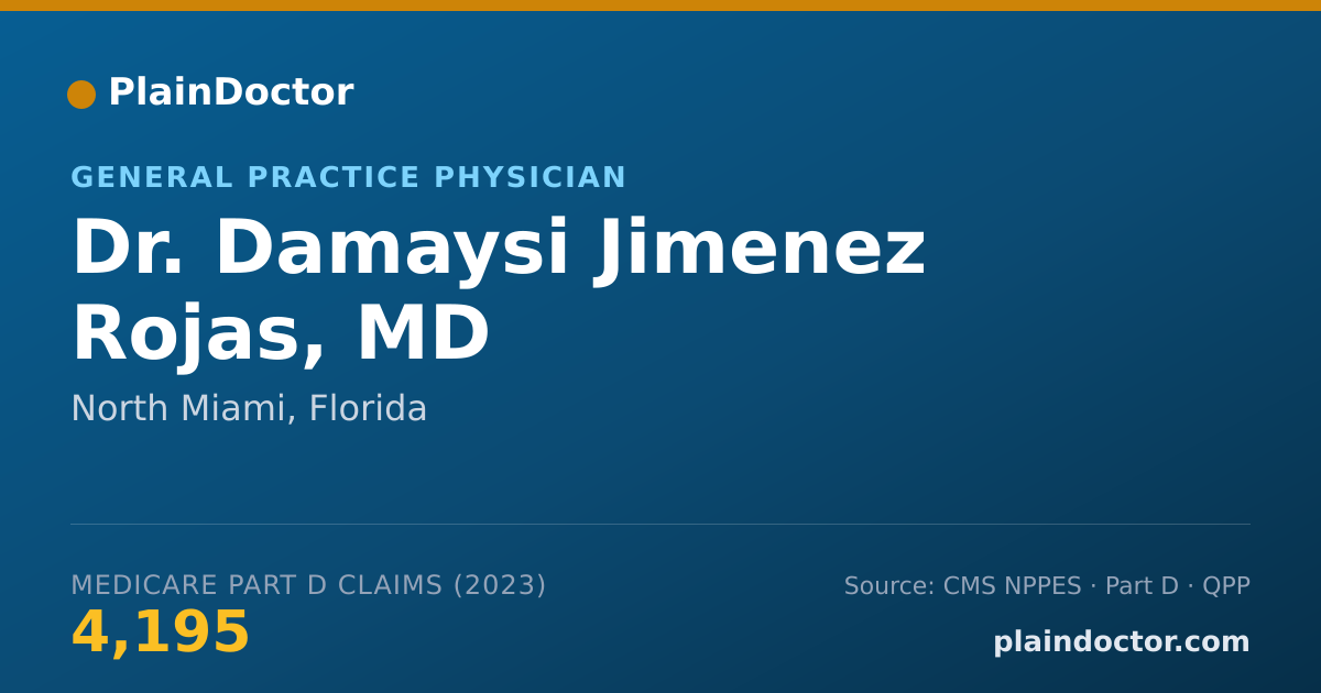Shareable card for Damaysi Jimenez Rojas, MD - General Practice Physician, North Miami, FL
