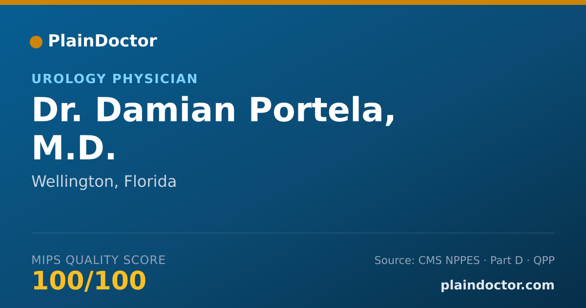 Shareable card for Damian Portela, M.D. - Urology Physician, Wellington, FL