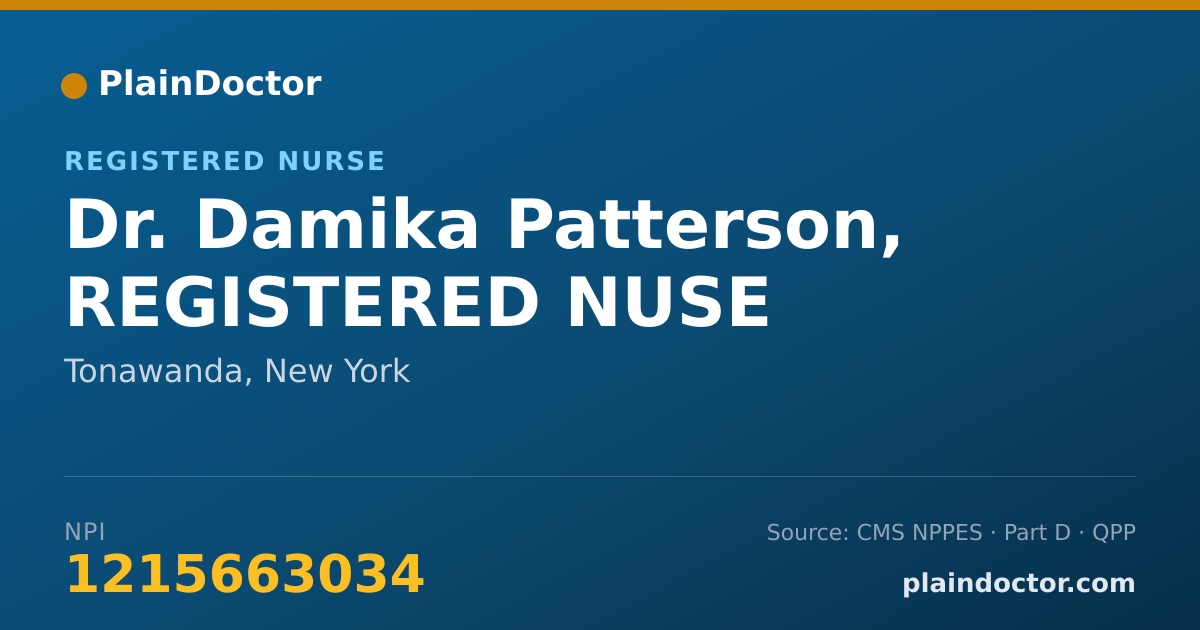 Shareable card for Damika Patterson, REGISTERED NUSE - Registered Nurse, Tonawanda, NY