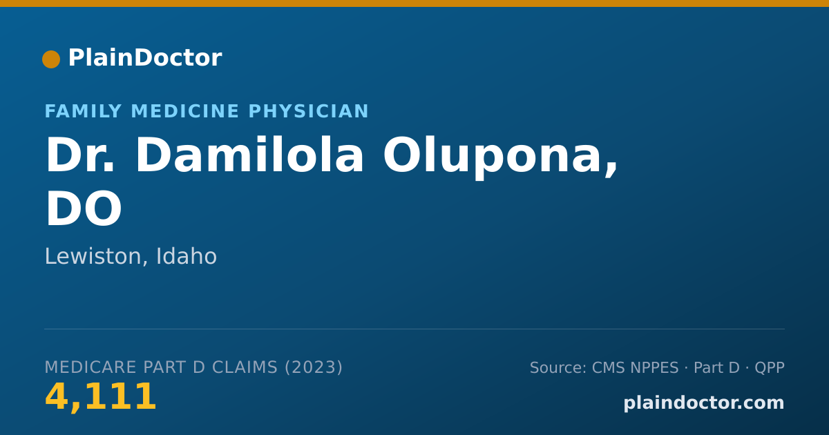 Shareable card for Damilola Olupona, DO - Family Medicine Physician, Lewiston, ID