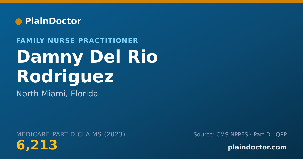 Shareable card for Damny Del Rio Rodriguez - Family Nurse Practitioner, North Miami, FL