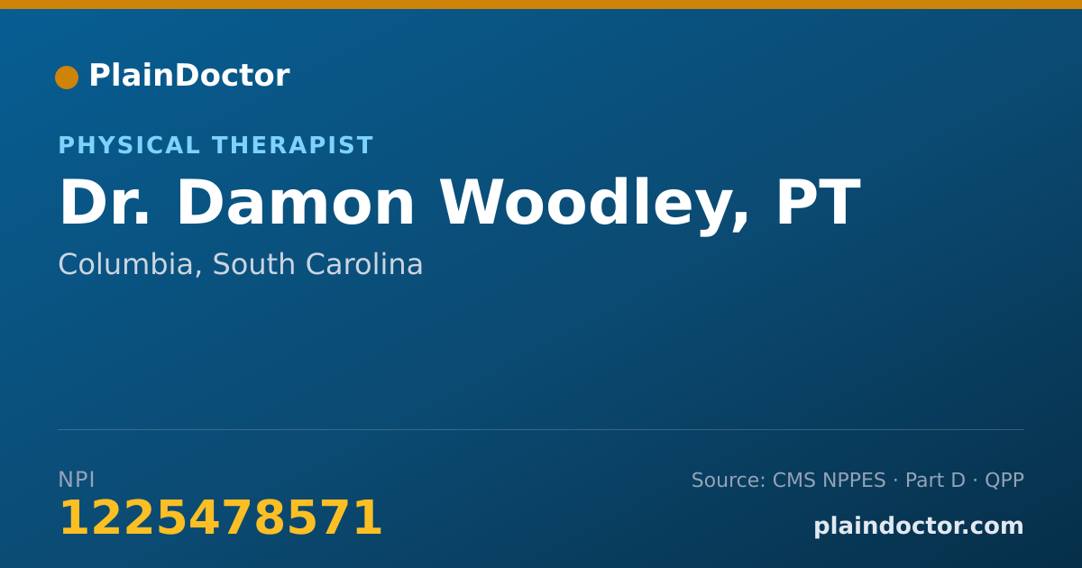 Shareable card for Damon Woodley, PT - Physical Therapist, Columbia, SC