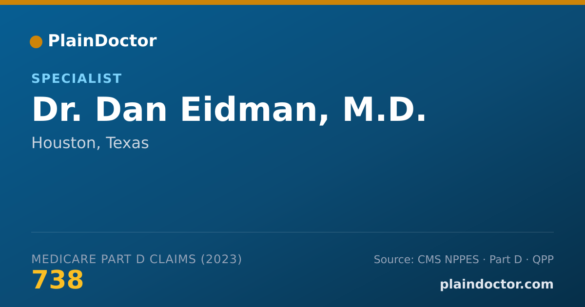 Shareable card for Dan Eidman, M.D. - Specialist, Houston, TX