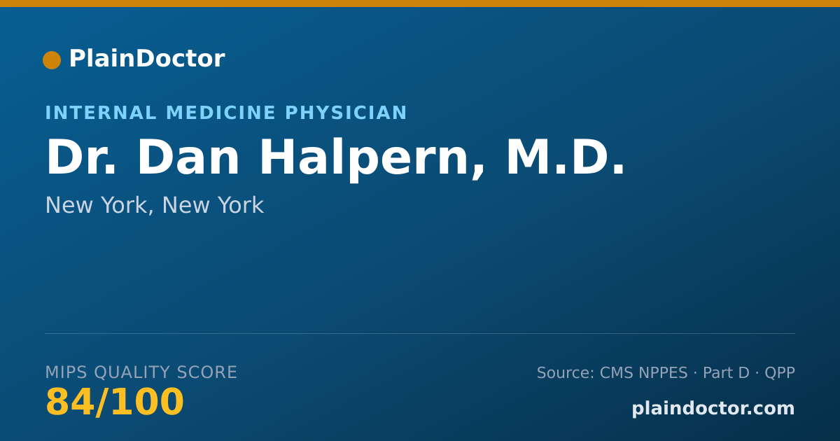 Shareable card for Dan Halpern, M.D. - Internal Medicine Physician, New York, NY