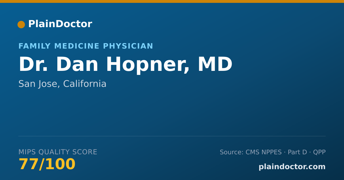 Shareable card for Dan Hopner, MD - Family Medicine Physician, San Jose, CA