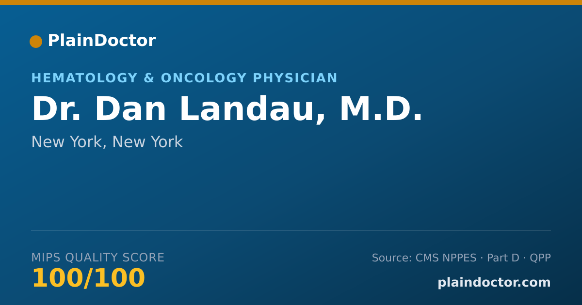 Shareable card for Dan Landau, M.D. - Hematology & Oncology Physician, New York, NY