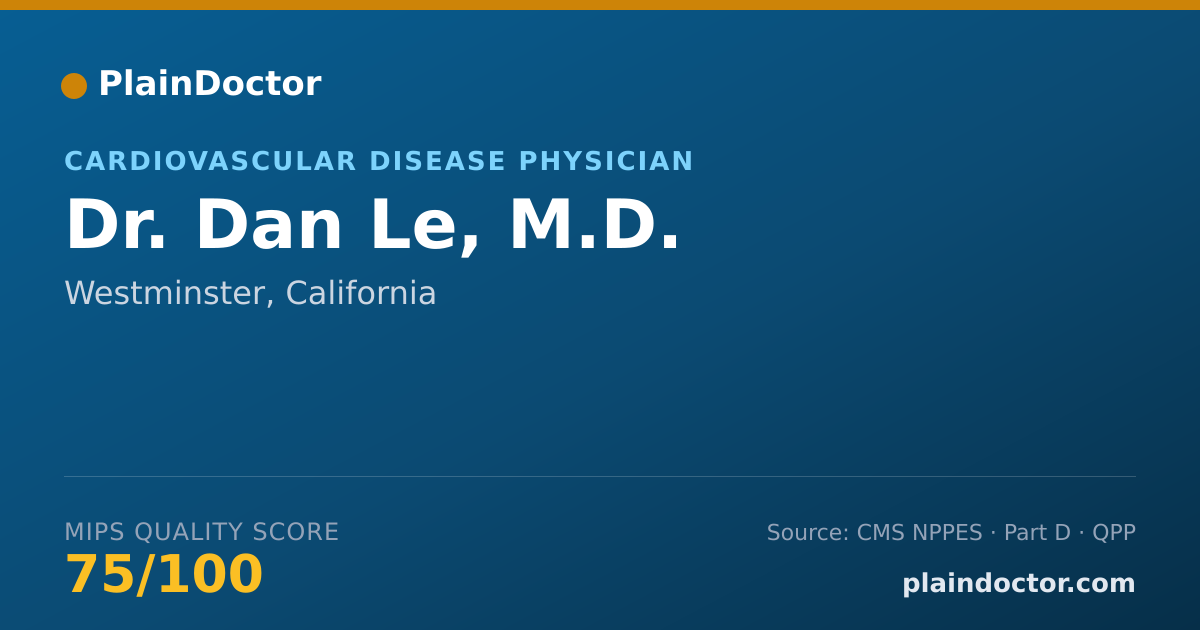 Shareable card for Dan Le, M.D. - Internal Medicine Physician, Westminster, CA