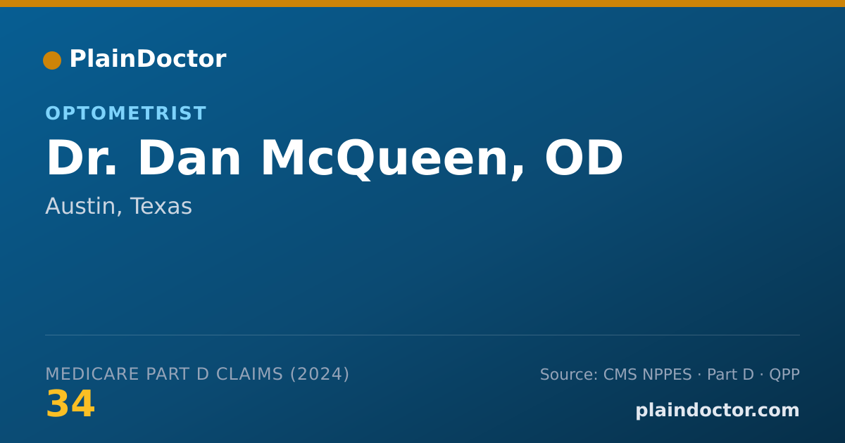 Shareable card for Dan McQueen, OD - Optometrist, Austin, TX