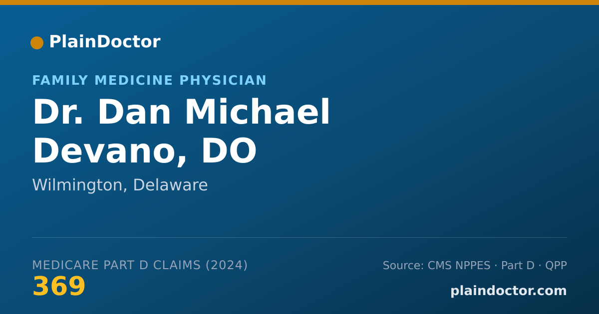 Shareable card for Dan Michael Devano, DO - Family Medicine Physician, Wilmington, DE